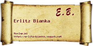 Erlitz Bianka névjegykártya